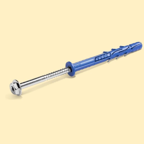 Nylon frame plug 10x300 mm with flange, Galvanized zinc screw (OP 10 pcs.)