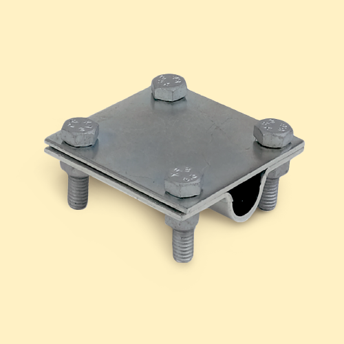 2-Platten Erdungsverbinder, Stange, B bis 40 mm, Ø 20 mm (KBH-PV-24-03)